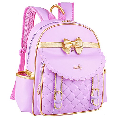 Children Princess Waterproof PU Backpack for Elementary School Girls