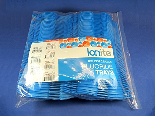 100x Fluoride Arch Foam Trays Dental Dual Large Blue Pack Disposable Cubetas