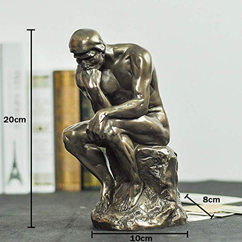 Desktop Ornaments Art Decor For Living Room Office Coffee Study,Bronze The Thinker Statues Crafts,Handmade Sculptures By Auguste Rodin Bronze 20X10X8Cm(8X4X3Inch) #TOP4