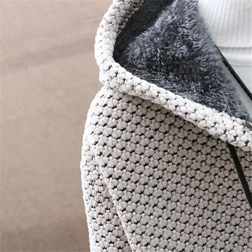 Mens Cardigan Sweaters Winter Casual Fleece Warm Hooded Knitted Sweater Outerwear with Zipper 6