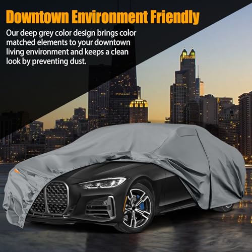 Image of Waterproof Premium Car Covers Replace for 2014-2025 BMW 4 Series, 10 Layers Heavy Duty All Weather Car Cover with Zipper Door, Windproof Bands for Snow Rain Dust Protection