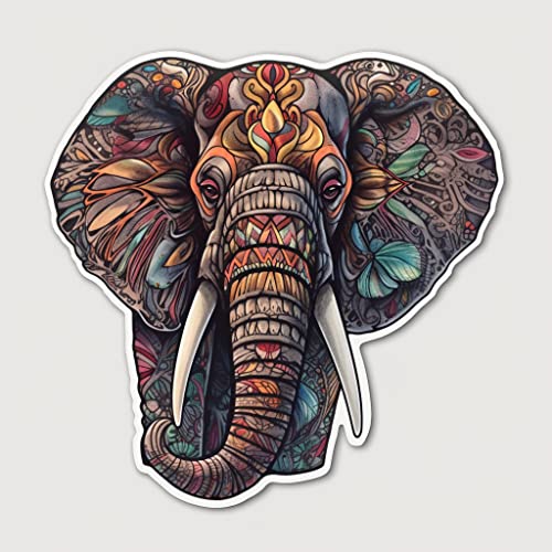 Image of Yoonek Graphics Elephant Vinyl Decal Sticker for Car Window, Laptop, and More. #1953Option38-4