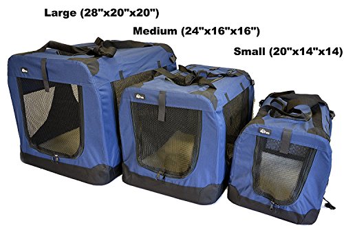 topPets Portable Soft Pet Crate or Kennel for Dog, Cat, or Other Small Pets. Great for Indoor and Outdoor (Maroon Red, Medium: 24"x16"x16")