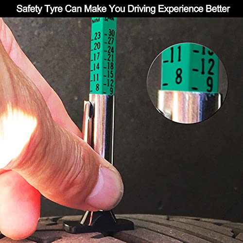 Image of GODESON Tire Tread Depth Gauge,Two-Sided Smart Color Coded Tire Tread Depth Measurement Tool, Tire Wear Gauge in 32nds(Pack of 2)