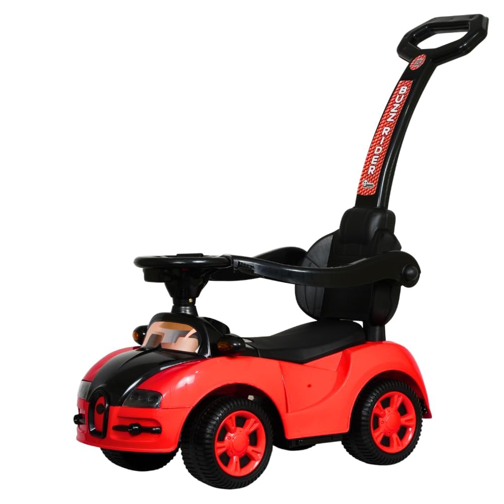 JoyRide Baby Products Ride-On Buzz Rider Plus Car for Kids with Music & Horn Steering with Back Support Handle, Seat Storage, 1 to 3 Years Upto 20 (RED)-image-10