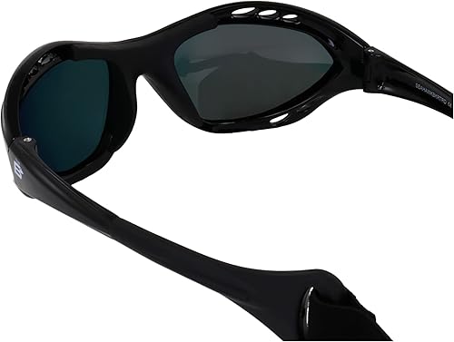 Miniatura 7 de Birdz Gafas de sol Seahawk polarizadas acolchadas 2 pares con correa para deportes acuáticos, surf, kayak, jetski, negro con lente ahumada y lente