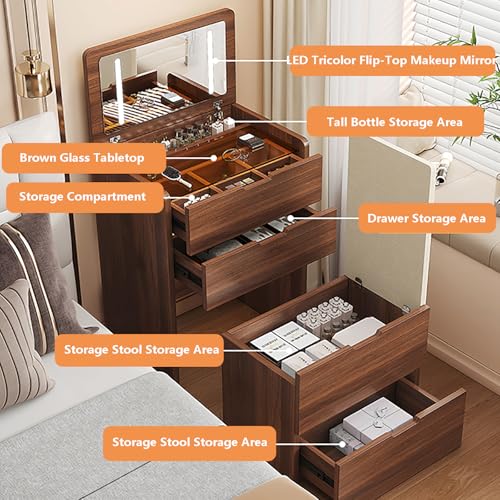 Mueble tocador compacto de 45 cm ideal para dormitorios pequeños 5