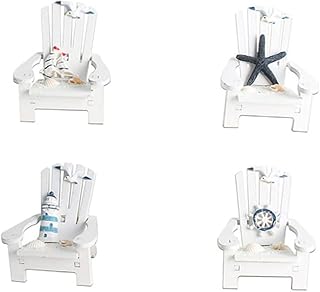 Ciieeo 4 Pçs Decoração De Madeira Caixa De Areia Brinquedo Miniture Decoração De Cadeira De Praia De Madeira Modelo Mini Ornamento Náutico De Madeira Suprimentos Em Miniatura Ornamento