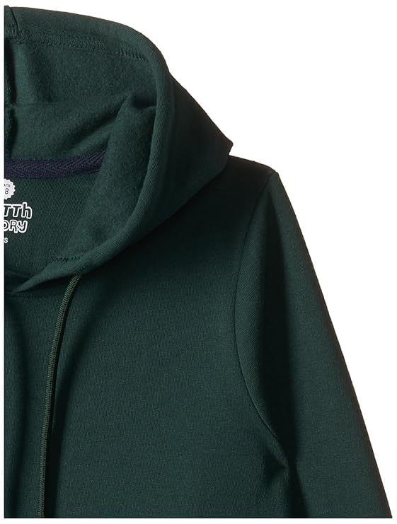 Image of Solid Cotton Fleece Girls Hooded Neck Sweatshirt with Kangaroo Pocket