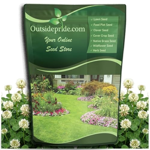 Outsidepride Perennial White Dutch Clover Seed - 2 lbs. Nitrocoated, Inoculated Clover Seeds for Lawn Alternative, Erosion Control, Food Plots, Ground Cover, & Pasture Mixtures in USDA Zones 3-10