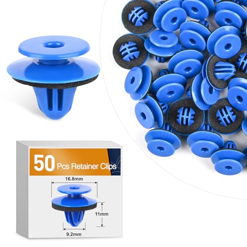 Image of GOOACC 50Pcs Blue Nylon Wheel Arch Opening Moulding Exterior-Wheel Fender Flare Moulding Clips Retainers with Sealer Compatible with VW /Audi 8U0-853-909, 8U0853909