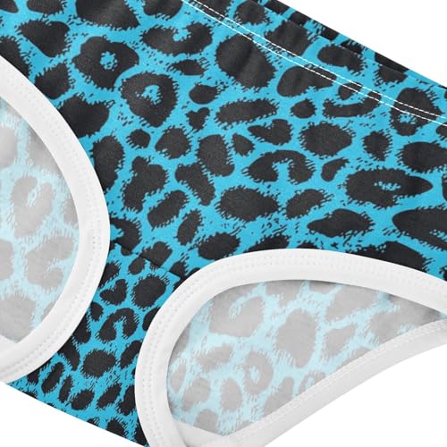 ZZKKO Blue Black Leopard Print Girls Underwear Toddler Panties for Girls Comfort Brief Size 2-8T3