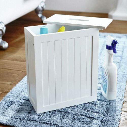Shaker Slimline Wooden Multipurpose Bathroom Storage Unit Caddy (WHITE)