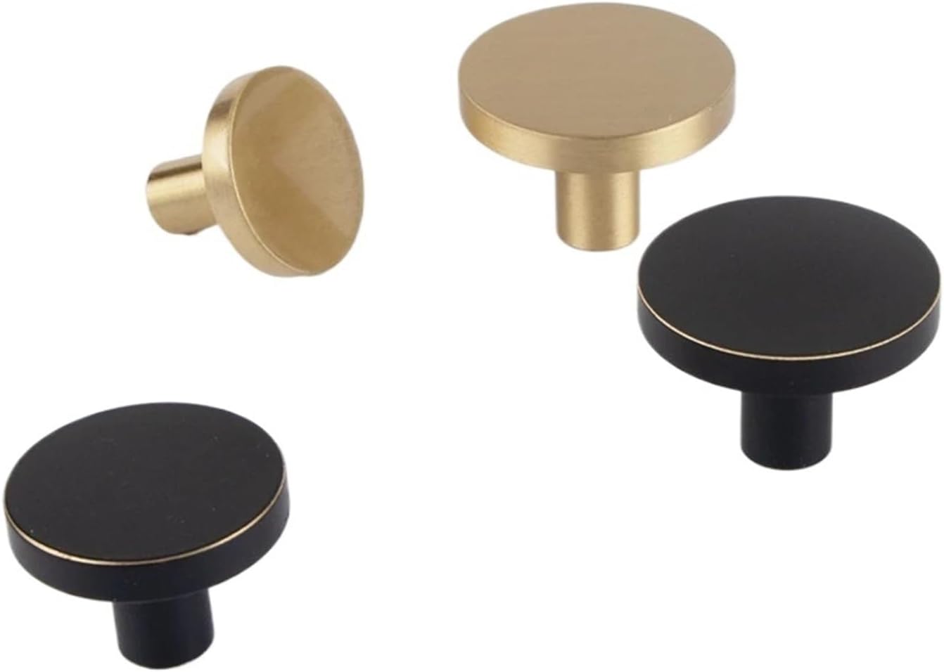 Solid Brass Plain Cabinet Wardrobe Drawer Brushed Furniture Black Handle T-bar 1Pcs(8825-192-Gold)