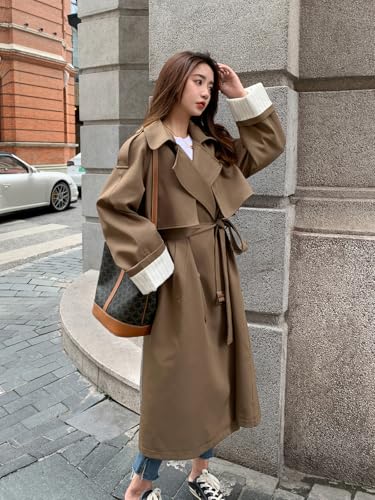 Korean Style Oversized Long Double-Breasted Trench Coats for Women Spring Fall Women’s Windbreaker Coat Outerwear2