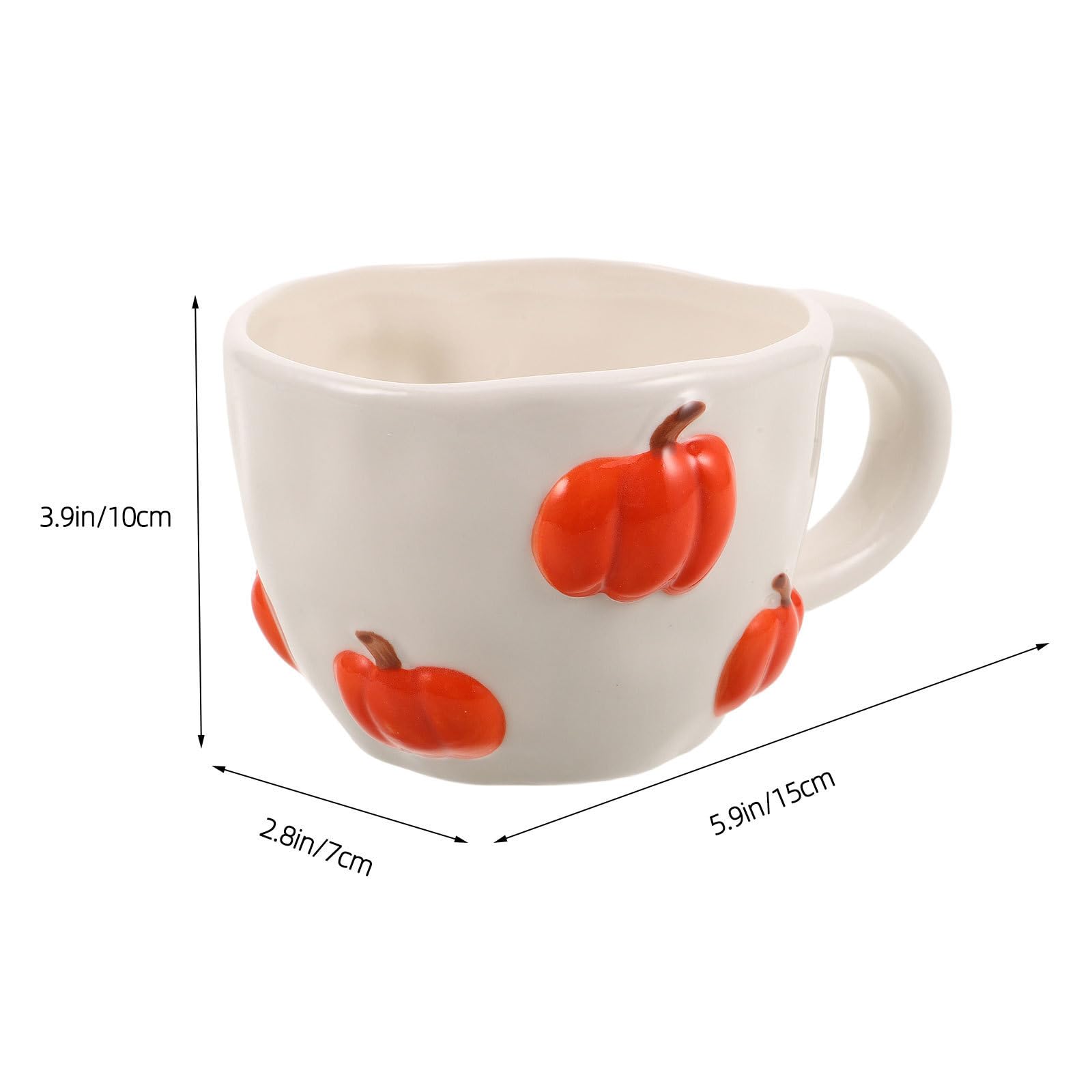 Abaodam 2 Piezas Taza de Cerámica Forma de Calabaza para Halloween, Diseño Único y Cómodo Agarre, Adecuado para Café y Uso Diario en Temporada Otoñal