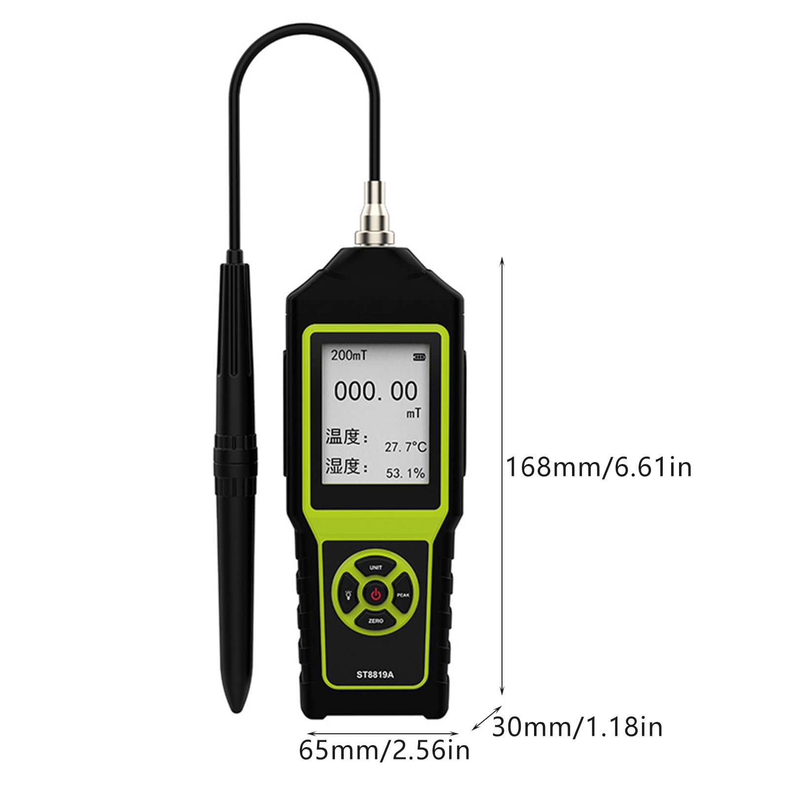 Medidor de campo magnético profesional con amplia pantalla LCD para uso en laboratorio educativo de alta precisión