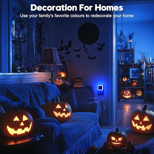 Image of Sujeet Blue Night Light 4 Pack,Night Lights Plug into Wall 4-Pack, Nightlight Plug in Night Lights, Dusk to Dawn Night Lamp Led Night Light for Bedroom, Bathroom, Hallway