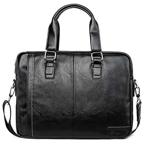 Briefcases Messenger Bags Laptop Bag Leather Men Handheld Horizontal Briefcase Business One Shoulder Crossbody Top Soft Leather Casual Bag
