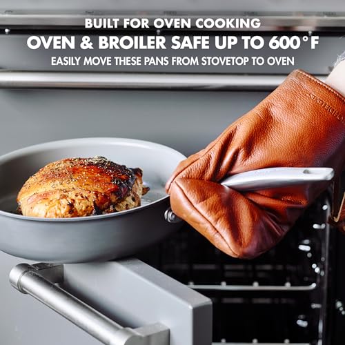 Image of GreenPan Chatham Hard Anodized Healthy Ceramic Nonstick 10 Piece Cookware Pots and Pans Set, Frying Pan Skillets, Saucepans, Saute Pan, Stockpot, Lids, PFAS-Free, Dishwasher & Oven Safe, Gray
