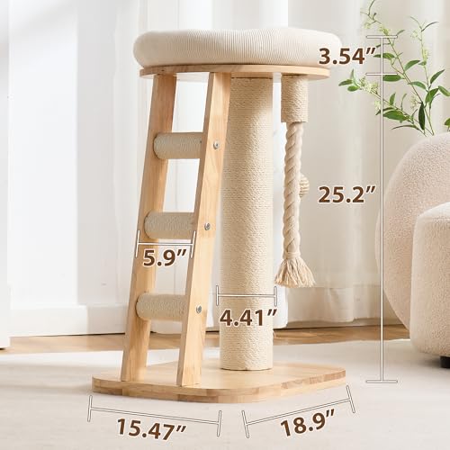 Torre para gatos moderna pequeña con rascador blanco miniatura 7