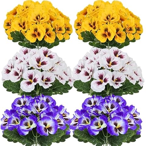 ASTRYAS 12 Bundles Artificial Pansies Cover