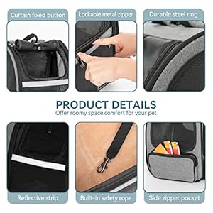   Petsfit-Dog-Backpack-CarrierCat-Backpacks-Expandable-with-Great-VentilationFleece-MatPerfect-for-HikingCamping-Hold-Pets-Under-22lbs