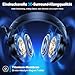 Fachixy Gaming Headset Wireless für PS4, PS5, PC, Mac, Laptop, Switch, 48H 2.4GHz Gaming Headset mit Noise Cancelling Mikrofon, Kabelloses Bluetooth kopfhörer mit LED-Lichtern, Surround Sound
