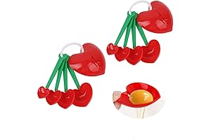 Cherry Measuring Spoons, Sleek Plastic Measuring Tools for Baking and Cooking