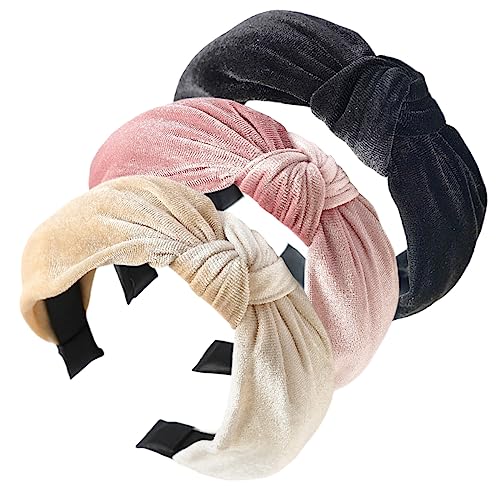 scicent 3 Packs Headbands for Women’s Hair Knotted Elastic Hairbands Fashion Hair Accessories for Girls Adult Women Cute Top Knot Head Bands 12711