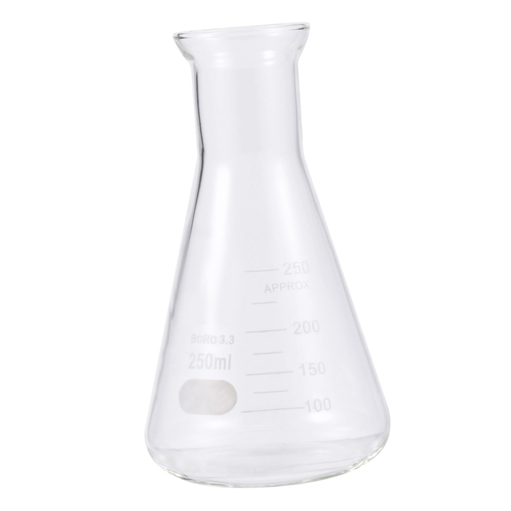 Matraz Erlenmeyer de Vidrio de 250ml con Corcho Inodoro para Laboratorio y Escuela, Adecuado para Estudiantes en Experimentos Científicos