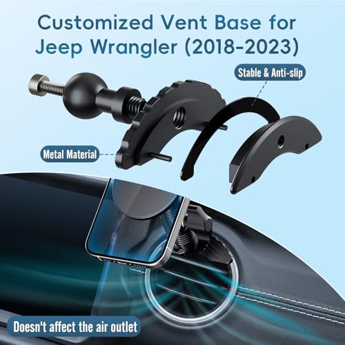 image for Kaishengyuan Upgraded Vent Magnetic Phone Mount for Jeep Wrangler JL 2