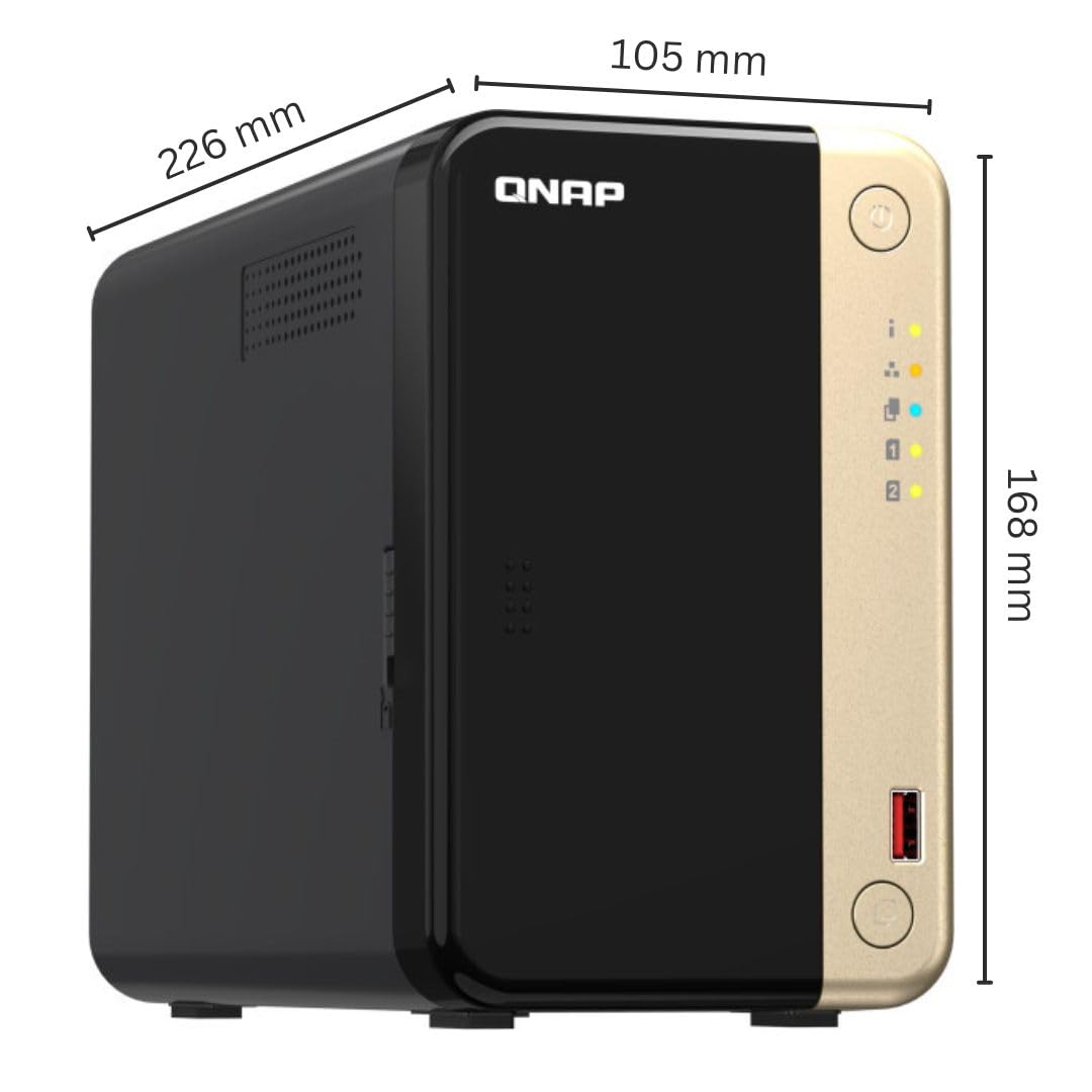 Captiva Serveur NAS Q75-850 QNAP TS-264-8G / Intel Celeron N5095 / 8 Go de RAM / 2 baies 4 To avec disque dur 2 x 2 To