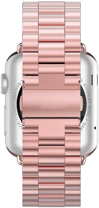 Seinit Stainless Steel Watch Band Replacement Strap Compatible with Apple Watch Series 6/5/4/3/2/1 44mm/42mm, Rose Gold