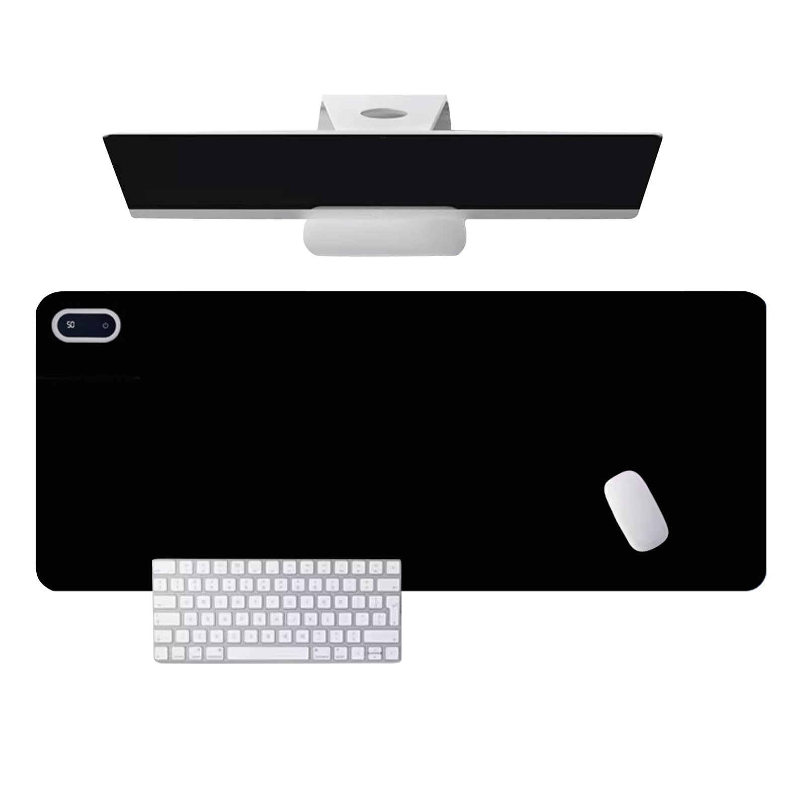 E-ALLDIRHeated Mouse Pad, Winter Hand Warmer Desk Pad, Electric Heat Mouse Pad Table Mat with 5 Adjustable Temperature Levels, intelligent temperature control with Digital Display,for Home Office