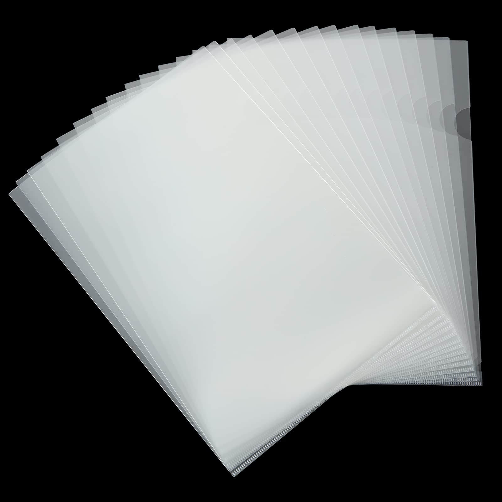 YAYODS 60PCS Transparent A4 Cut Flush Folders, Clear Open Top and Side Cut Flush File Wallet
