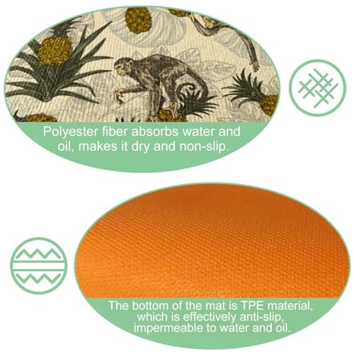 Alfombrillas de cocina lavables con estampado tropical para pasillo 6