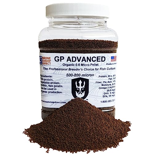Brine Shrimp Direct GP Advanced Organic 0.6mm Micro-Pellet for Ornamental and Zebrafish, 8 OZ.
