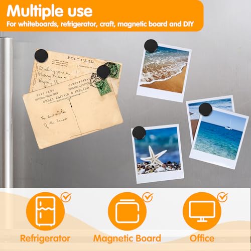 Wukong Pack of 36 Circle Magnets for Whiteboard Black, Fridge Magnets for Magnetic Board School, Seminars, Fridge Magnet - Image 3