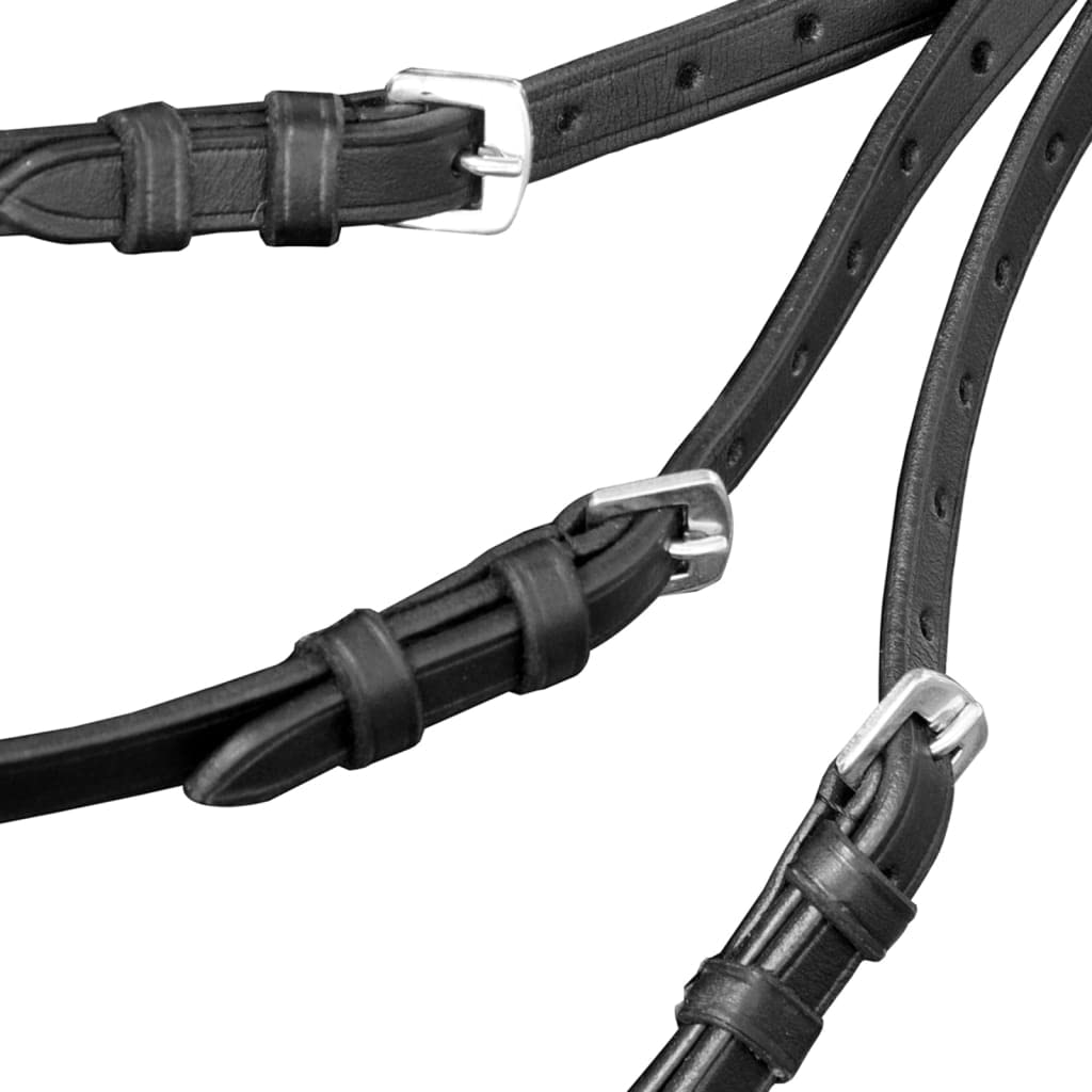 Brida de cuero ecuestre con riendas y broca Black Pony Sporting Goods