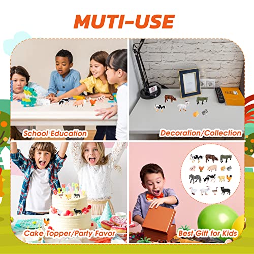 OOTSR 16 Stück Bauernhoftiere Spielzeug - Realistische Mini-Nutztierfiguren Lernspielzeug für 3 Jahre und älter Jungen… – Bild 6