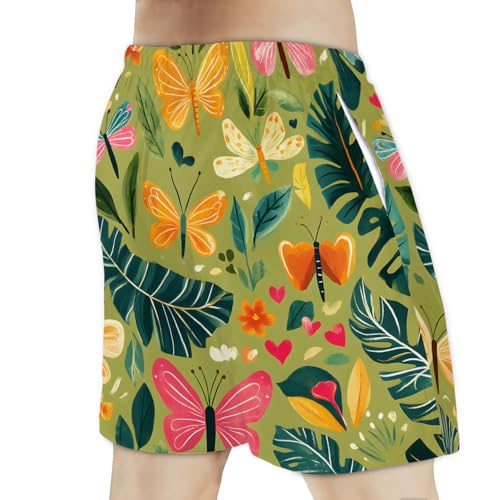 Men's Swim Trunks Size S Goldenrod Butterfly with Mesh Lining Soft Breathable Quick Dry Beach Shorts3