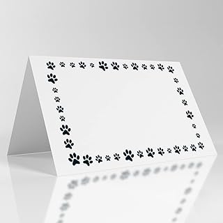 25 Place Cards - Perfect for Dog Pet Paw Print Theme Birthday Party, Classroom Party, Children Party, Banquets, Events/WZ020