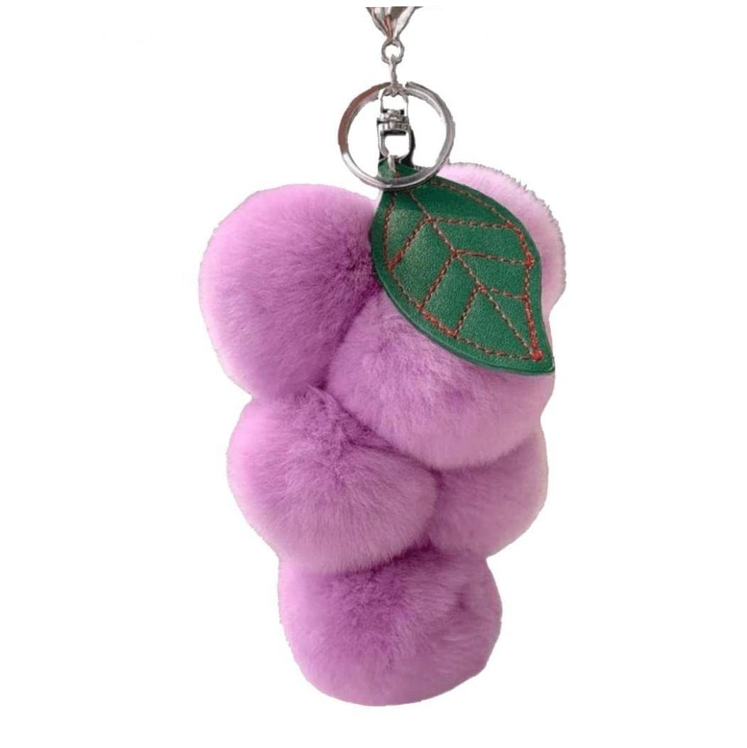 Amazon.co.jp: ブドウポンポンキーホルダー ふわふわ ポンポン