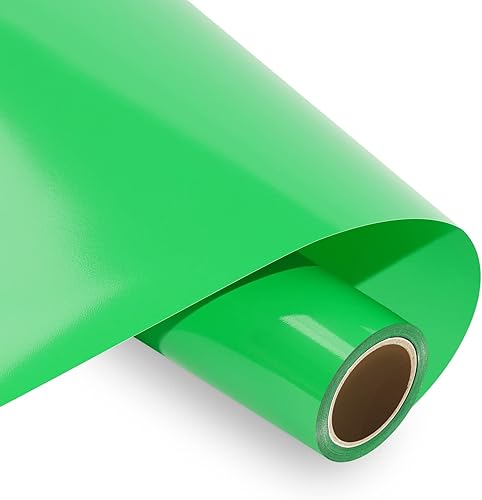 HTVRONT Vinilo verde permanente, vinilo adhesivo verde para Cricut, rollo de vinilo verde de 12 pulgadas x 5 pies para Cricut, Silhouette - Fácil de