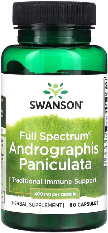 Swanson – Full Spectrum Andrographis Paniculata | Herbal Support for Immune and Respiratory Health | 400mg Capsules – 60 Count