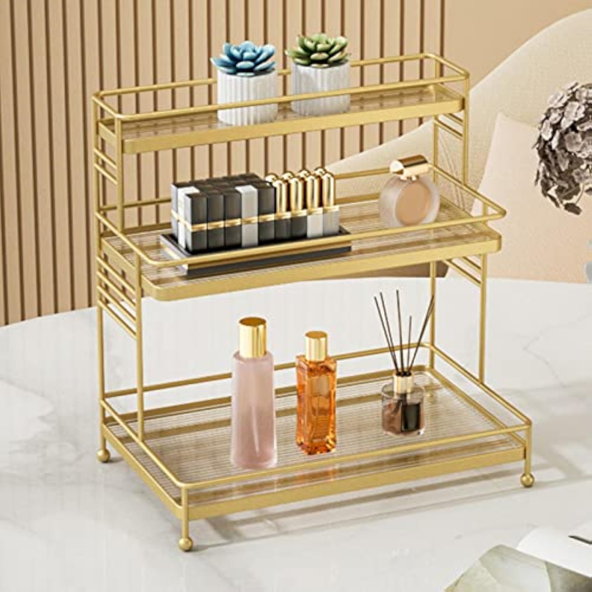 Makeup Organizer Storage Box Bathroom Vanity Tray