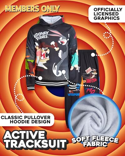 Members Only Boys' Active Tracksuit Set - 2 Piece Looney Tunes, Marvin, Tom & Jerry Fleece Hoodie and Sweatpants (Size: 4-18)2