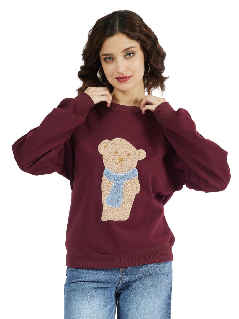athena lifestyle Women and Girls Cotton Regular Long Sleeves Solid Round Neck Ribbed Casual Sweatshirt-picture-40