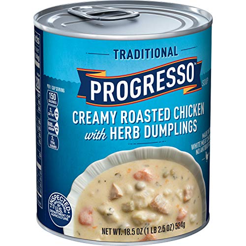 Image of Progresso Soup, Traditional, Creamy Roasted Chicken with Herb Dumpling Soup, 18.5 oz Cans
